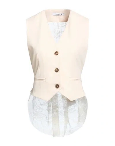 Please Woman Tailored Vest Blush Size S Polyester, Elastane, Polyamide In White