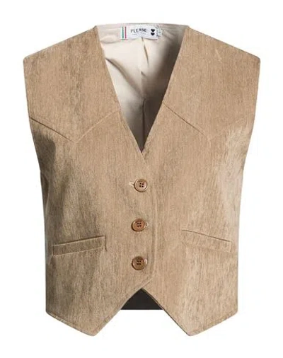 Please Woman Tailored Vest Sand Size S Polyester, Elastane In Multi