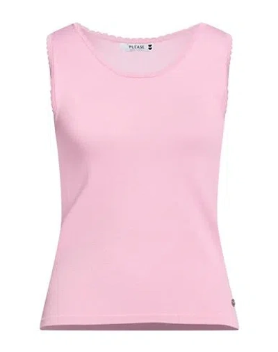Please Woman Top Antique Rose Size Onesize Viscose, Nylon In Pink