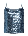Please Woman Top Azure Size M Polyester, Elastane In Blue