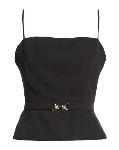 Please Woman Top Black Size S Polyester, Elastane