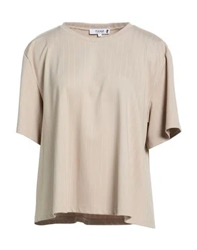 Please Woman Top Light Grey Size S Viscose, Polyamide, Polyester, Elastane In Brown