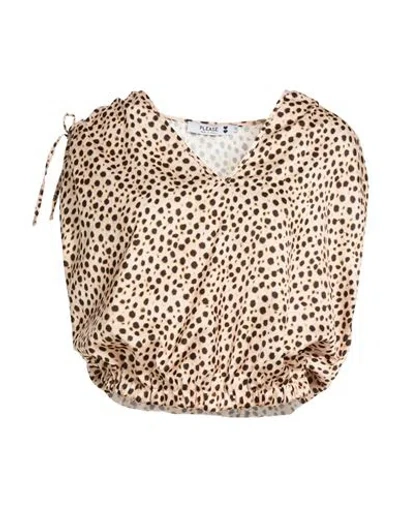 Please Woman Top Sand Size S Viscose In Brown