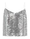 Please Woman Top Silver Size M Polyester, Elastane In Metallic