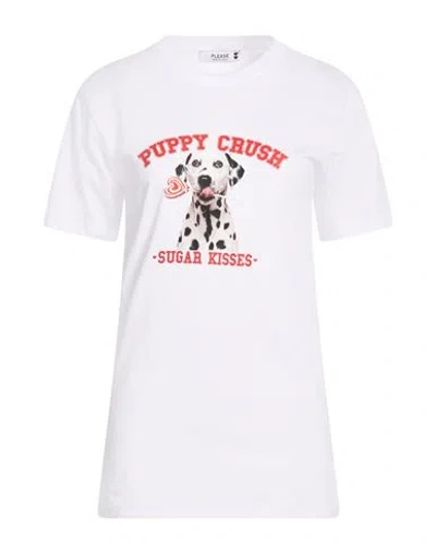 Please Woman T-shirt White Size S Cotton