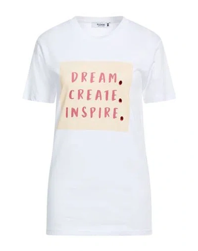Please Woman T-shirt White Size S Cotton