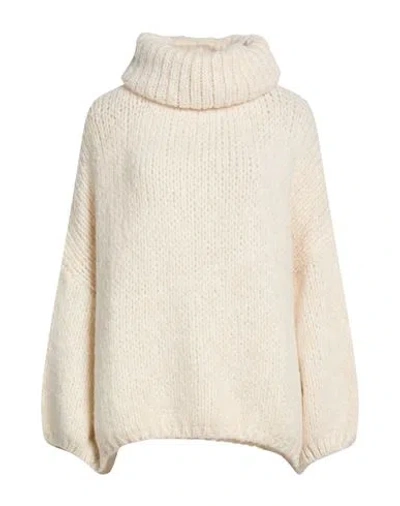Please Woman Turtleneck Ivory Size Onesize Polyacrylic, Polyamide, Wool, Viscose In White