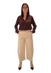 Please Women's Wide Trousers With Parade Edge  In Brown