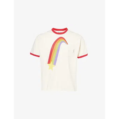 Pleasing Mens Cream Rainbow Cotton-jersey T-shirt