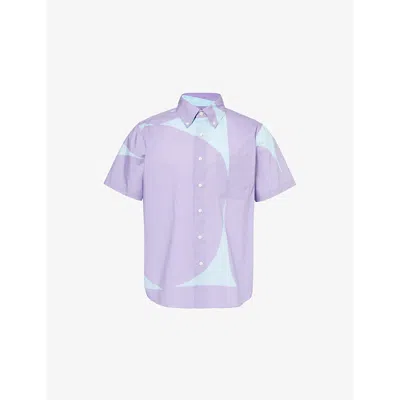 Pleasing Mens Purple Blobby Cotton Shirt