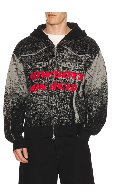 Pleasures Acid Cowboy Knitted Hoodie In Black