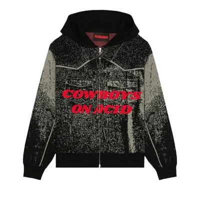 Pre-owned Pleasures Acid Cowboy Knitted Hoodie 'black' | Men's Size M