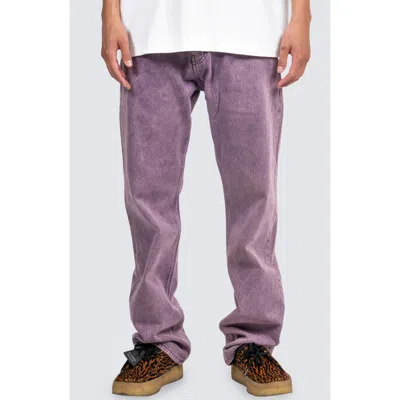 Pleasures Acid Wash Straight Leg Jeans In Purple