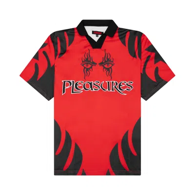 Pre-owned Pleasures Afterlife Soccer Jersey 'red' | Men's Size M