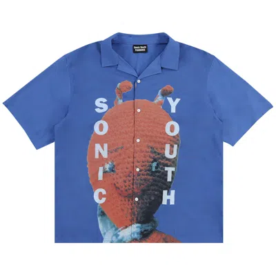 Pre-owned Pleasures Alien Camp Collar Shirt 'blue'