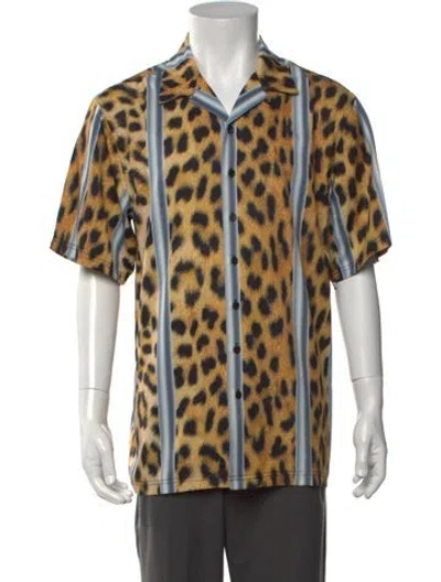 Pre-owned Pleasures Animal Print Short Sleeve Shirt In Neutral