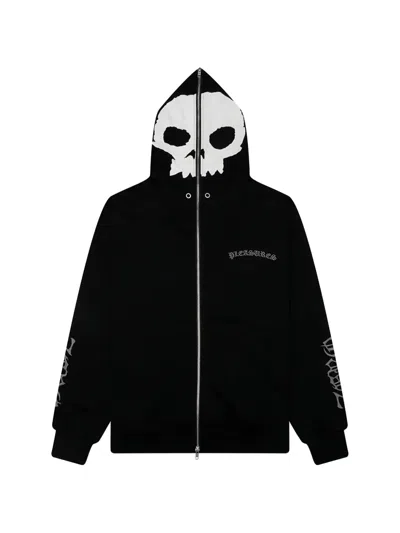 Pleasures Balaclava Skull Zip Hoodie In Black