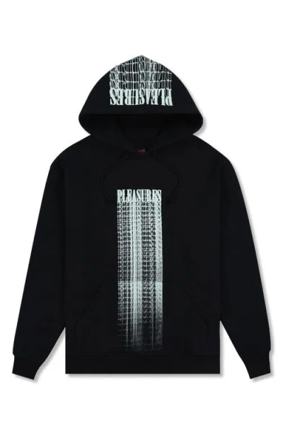 Pleasures Blurred Logo Graphic Hoodie In Black