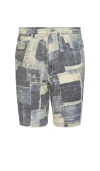 Pleasures Boro Baggy Denim Shorts In Indigo