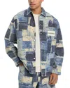 Pleasures Boro Regular Fit Patchwork Style Shirt Jacket In Indigo