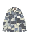 Pleasures Boro Regular Fit Patchwork Style Shirt Jacket In Indigo