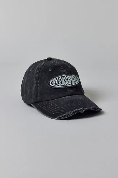 Pleasures Bubble Logo Distressed Hat In Grey, Men's At Urban Outfitters In Gray