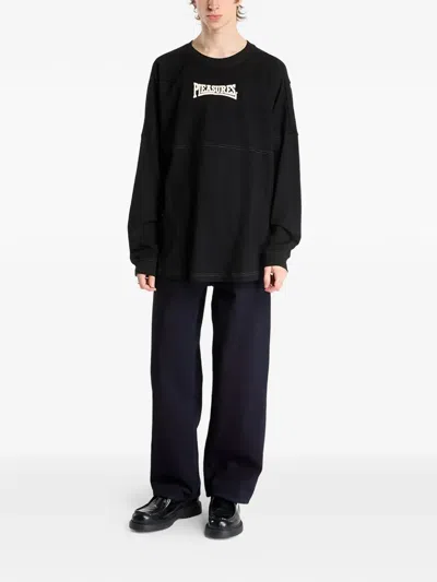 Pleasures Bulldog-motif Long-sleeve T-shirt In Black