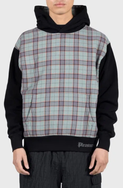 Pleasures Career Contrast Plaid Hoodie In Black