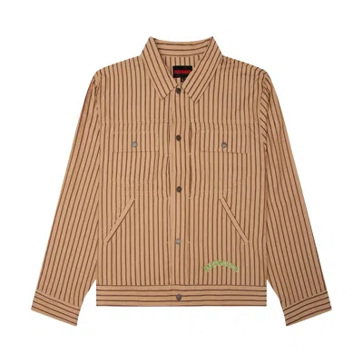 Pre-owned Pleasures Cat Mirror Trucker Jacket 'beige' | Tan | Men's Size M