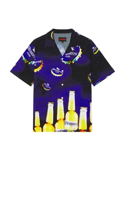 Pleasures Cerveza Camp Shirt In Blue
