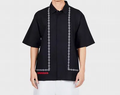 Pleasures Chain Button Up Shirt In Black