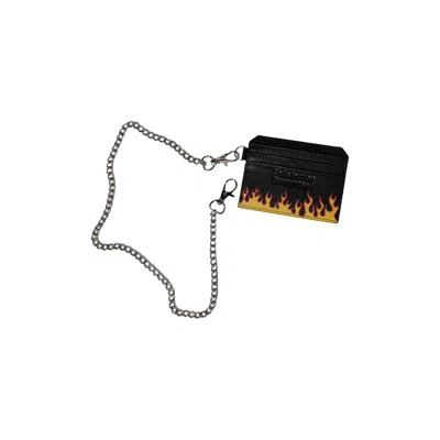 Pre-owned Pleasures Chain Leather Card Holder 'black' | Men's Size Onesize