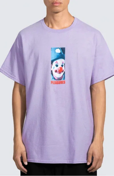 Pleasures Clown Cotton Graphic T-shirt In Orchid