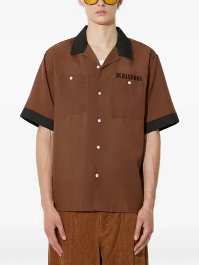Pleasures Contrast-trim Logo-detail Shirt In Multi