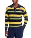 Pleasures Cooper Stripe Long Sleeve Polo Sweater In Multi
