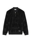 Pleasures X Juicy Couture Crest Velour Quarter Zip In Black