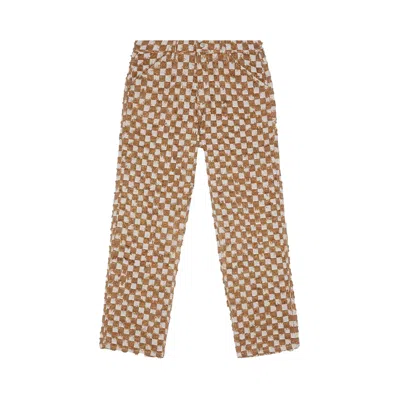 Pre-owned Pleasures Curfew Checker Work Pants 'brown'
