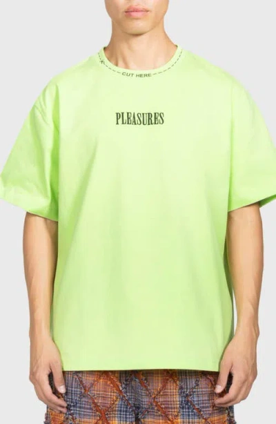 Pleasures Cut Here Heavyweight Graphic T-shirt In Green