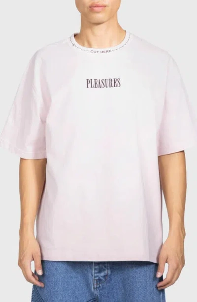 Pleasures Cut Here Heavyweight Graphic T-shirt In Pink