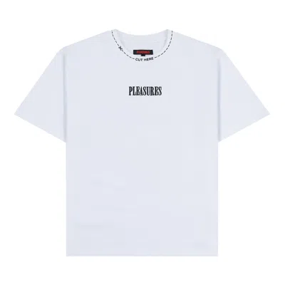Pre-owned Pleasures Cut Here Heavyweight Shirt 'white'