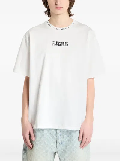 Pleasures Cut Here T-shirt In White