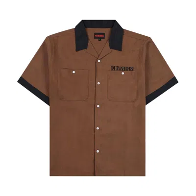 Pre-owned Pleasures Daisy Bowling Button Down 'brown' | Men's Size Xl