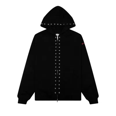 Pre-owned Pleasures Dane Studded Hoodie 'black' | Men's Size L
