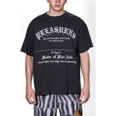 Pleasures Degree Cotton Graphic T-shirt In Black