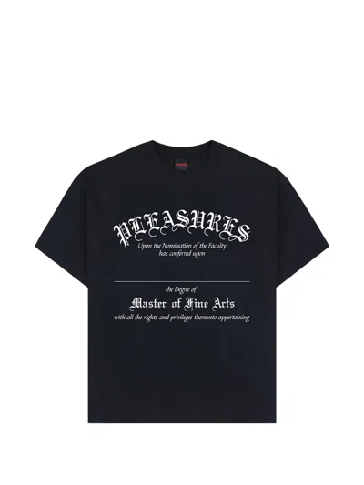 Pleasures Degree Cotton Graphic T-shirt In Black