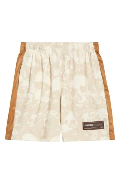Pleasures Despair Skull Print Active Shorts In Neutral