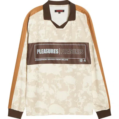 Pleasures Despair Skull Print Johnny Collar Shirt In Neutral