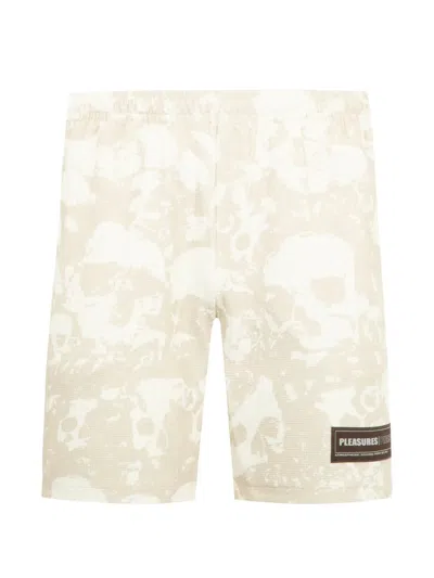 Pleasures Despair Skull-print Shorts In Neutral