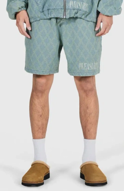 Pleasures Diamond Jacquard Cotton Blend Shorts In Purple