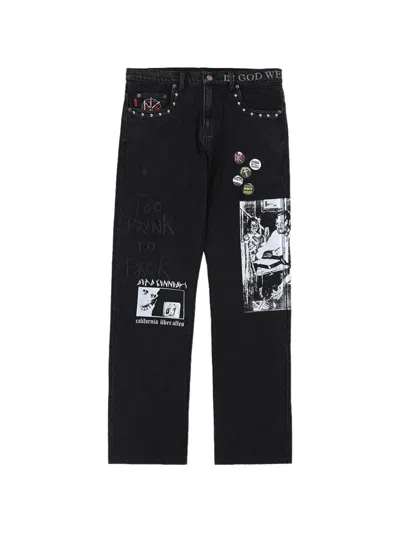 Pleasures Diy Straight-leg Jeans In Black